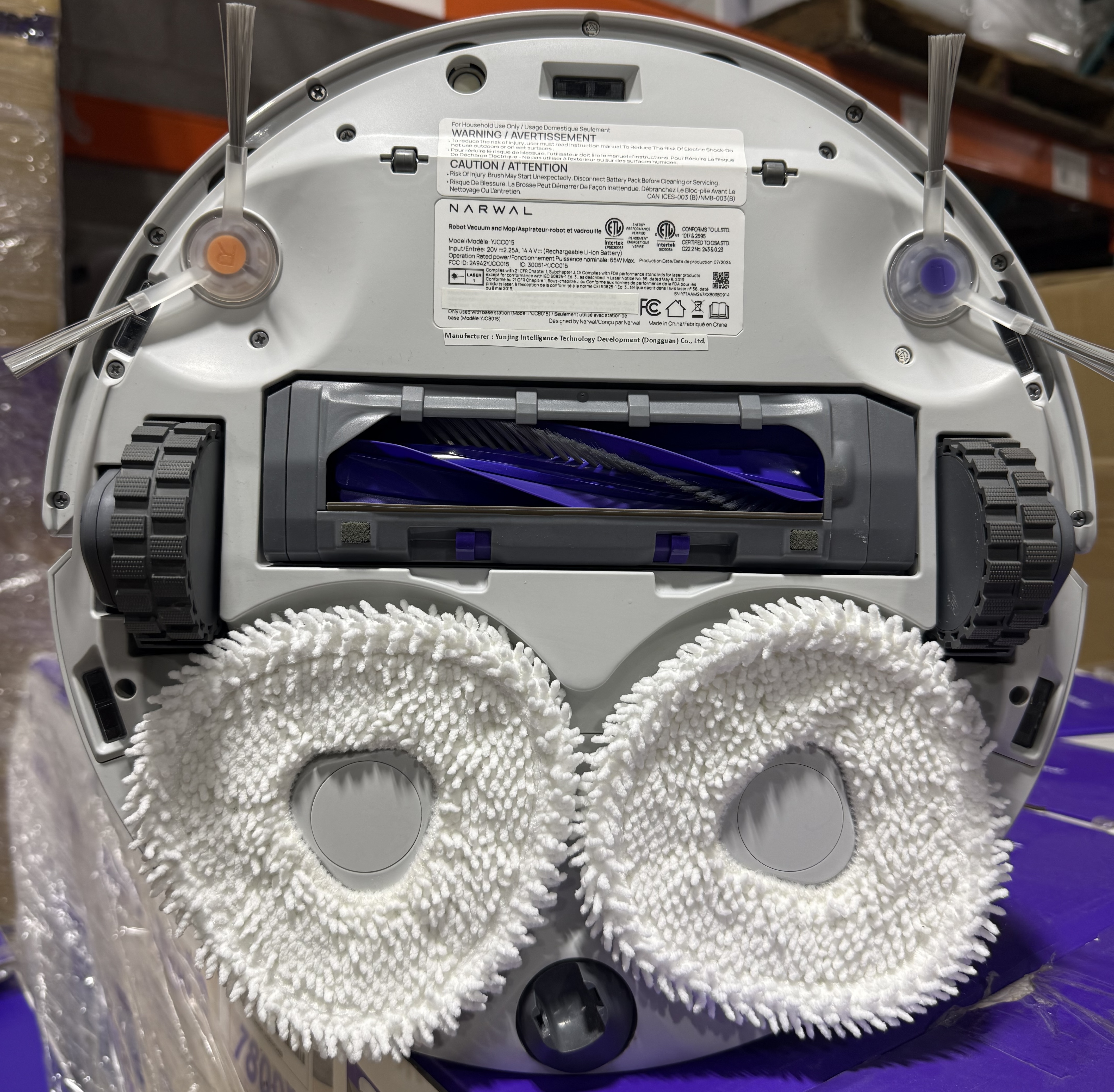 Back of Narwal vacuum